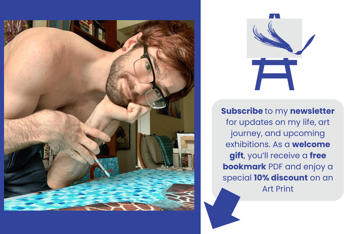 Subscribe to my newsletter for updates on my life, art journey, and upcoming exhibitions. As a welcome gift, you'll receive a free bookmark PDF and enjoy a special 10% discount on an Art Print.